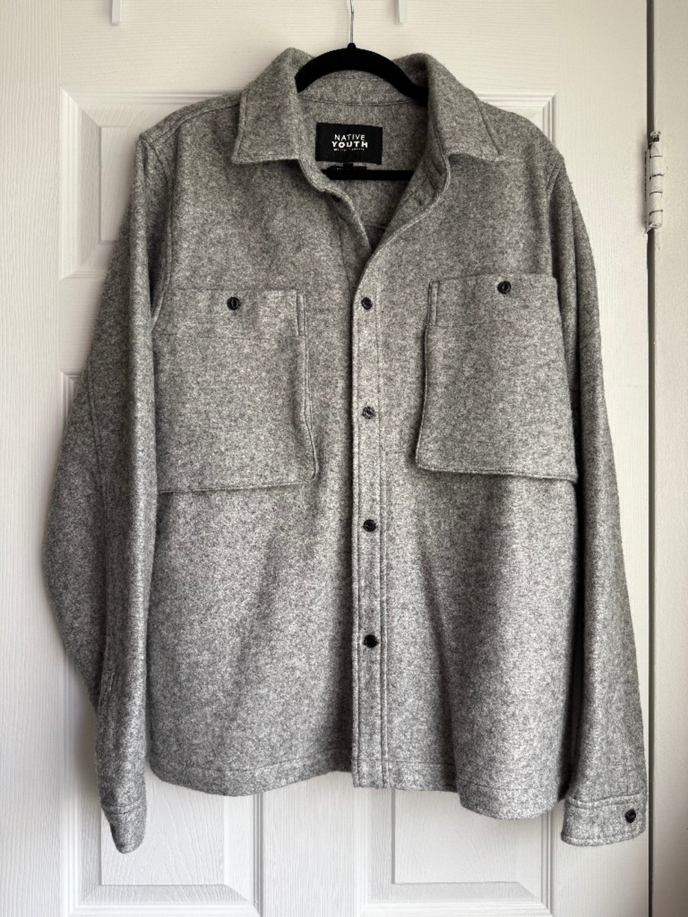 Native Youth Gray Wool Blend Overshirt Jacket Size XL Unisex